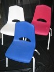 Children Resin Chairs, White, Pink, and Blue