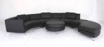 Curved Leather Sectional, Black