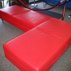 Leather Bench, Red