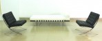 Barcelona Daybed, White & Barcelona Chairs, Black