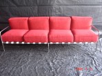 Cloth & Metal Sofa, Red