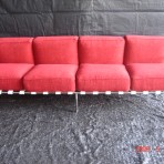 Cloth & Metal Sofa, Red