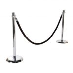 Aisle Stanchion, Metal with Rope, Black