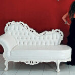 Baroque Chaise, White